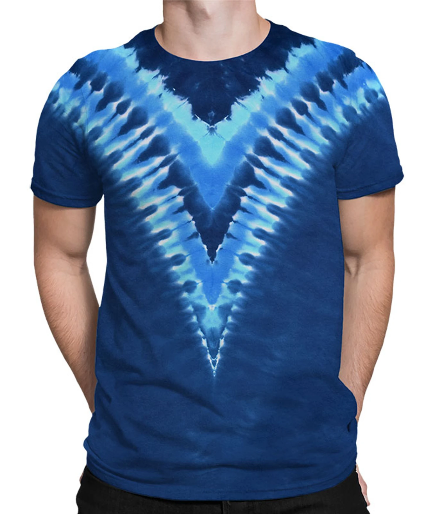 Cool Blue V Unprinted Tie-Dye T-Shirt 1 Cool Blue V Unprinted Tie-Dye T-Shirt