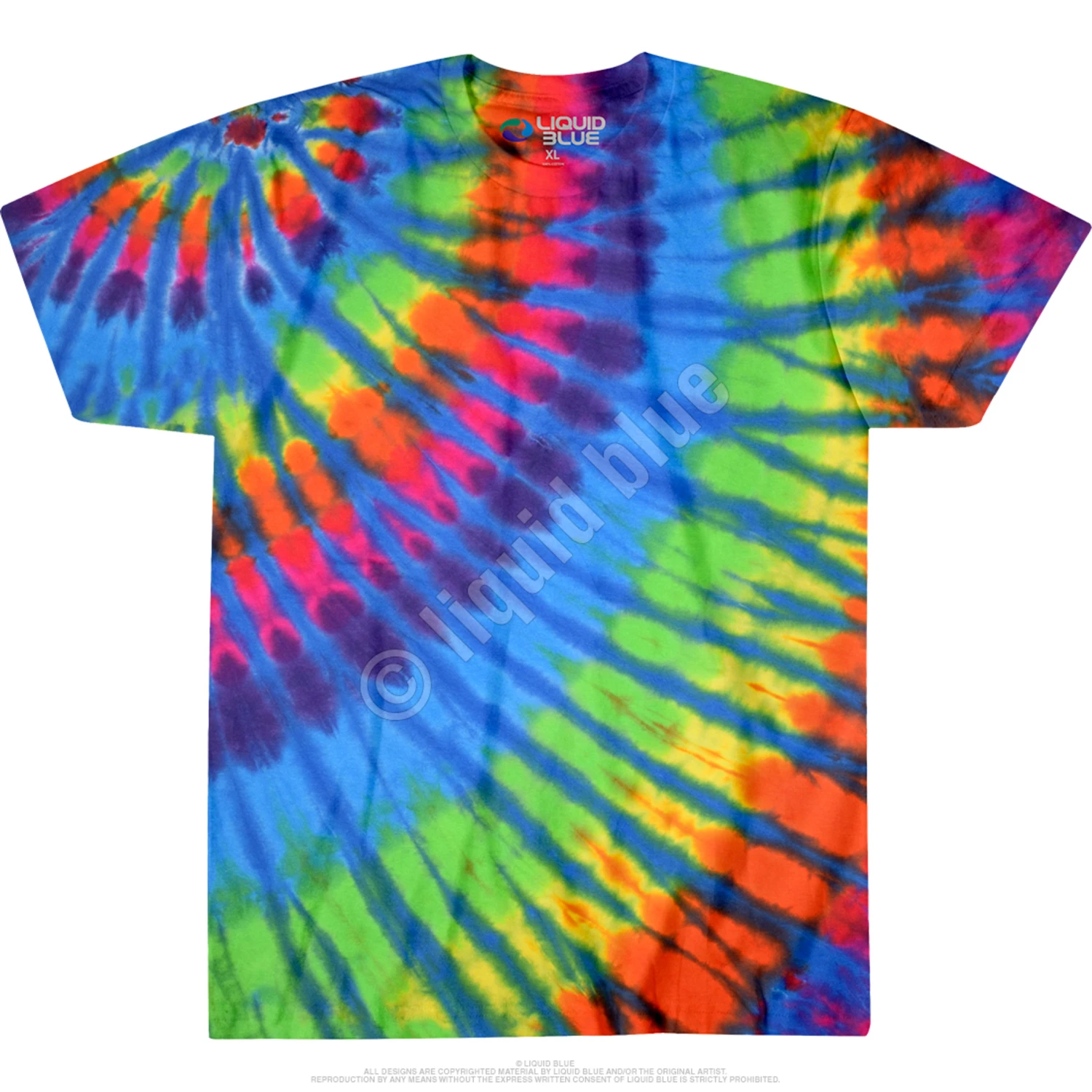 Rainbow Blue Streak Unprinted Tie-Dye T-Shirt 3 Rainbow Blue Streak Unprinted Tie-Dye T-Shirt - Image 3