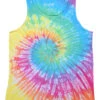 Pastel Spiral Unprinted Tie-Dye Tank Top T-Shirt
