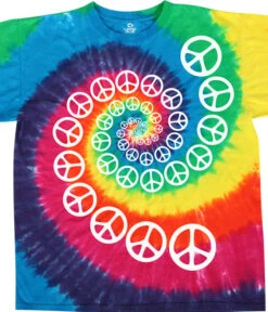 Rainbow Spiral Peace Tie-Dye T-Shirt