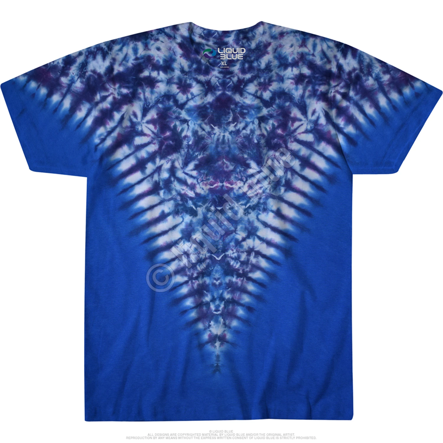 Blue Krinkle V Unprinted Tie-Dye T-Shirt 2 Blue Krinkle V Unprinted Tie-Dye T-Shirt - Image 2