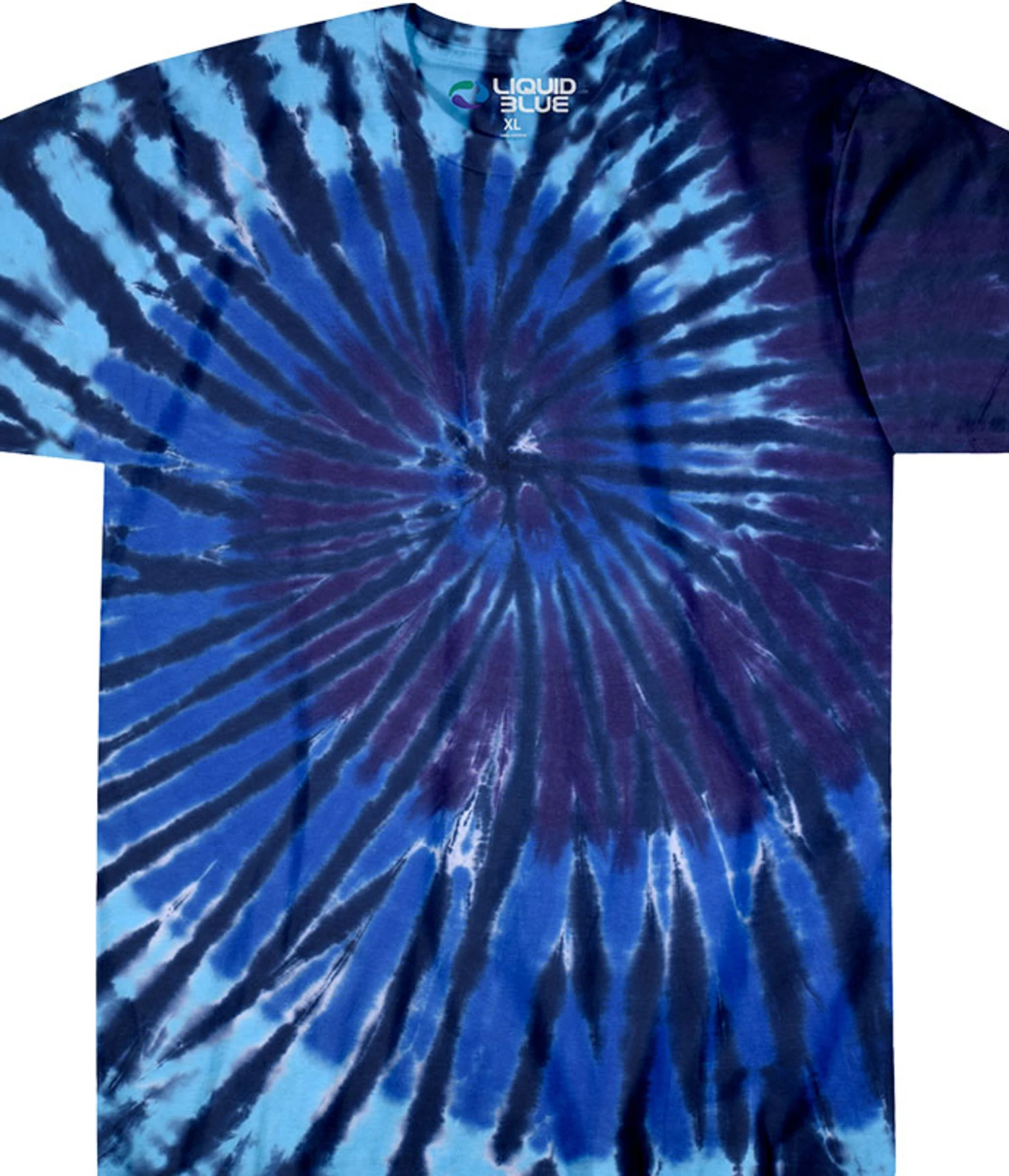 Blue Spiral Streak Unprinted Tie-Dye T-Shirt 1 Blue Spiral Streak Unprinted Tie-Dye T-Shirt