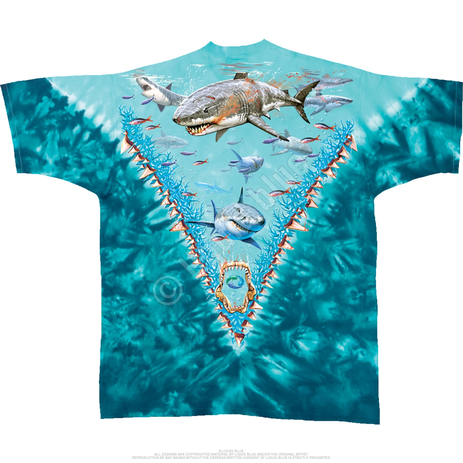 Great White Sharks Tie-Dye T-Shirt 3 Great White Sharks Tie-Dye T-Shirt - Image 3