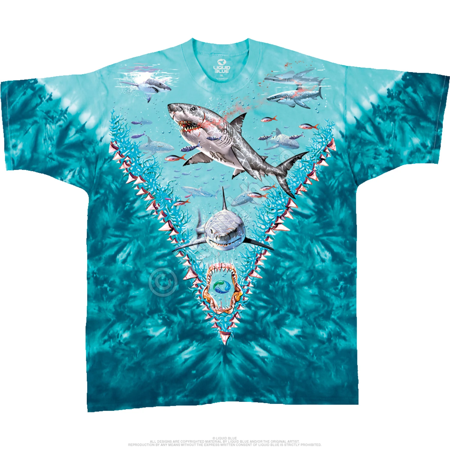 Great White Sharks Tie-Dye T-Shirt 2 Great White Sharks Tie-Dye T-Shirt - Image 2