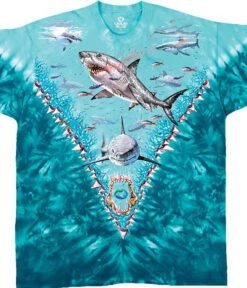 Great White Sharks Tie-Dye T-Shirt