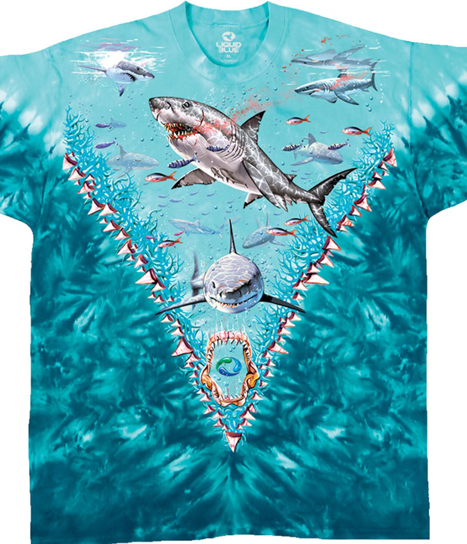 Great White Sharks Tie-Dye T-Shirt 1 Great White Sharks Tie-Dye T-Shirt