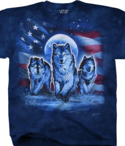 Patriotic Wolf Pack Tie-Dye T-Shirt