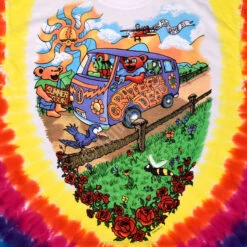 Summer Tour Bus Tie-Dye T-Shirt -BOWIE Shop 11381f artwork 82139.1644611839