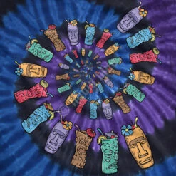 Tiki Spiral Tie-Dye T-Shirt -BOWIE Shop 11406f artwork 46448.1536617331