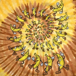 Banana Spiral Tie-Dye T-Shirt -BOWIE Shop 11451f artwork 93892.1536616119