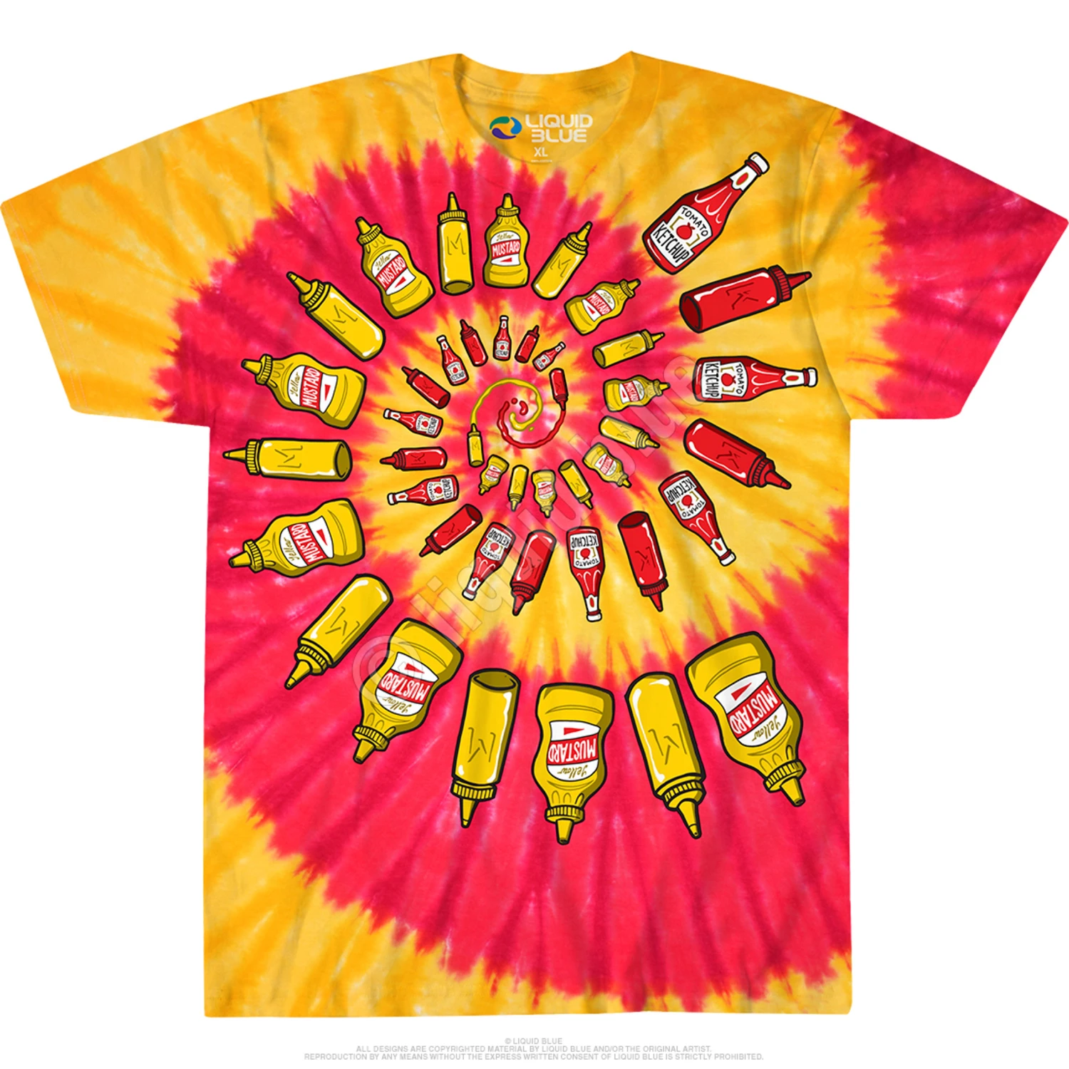 Mustard & Ketchup Spiral Tie-Dye T-Shirt 2 Mustard & Ketchup Spiral Tie-Dye T-Shirt - Image 2