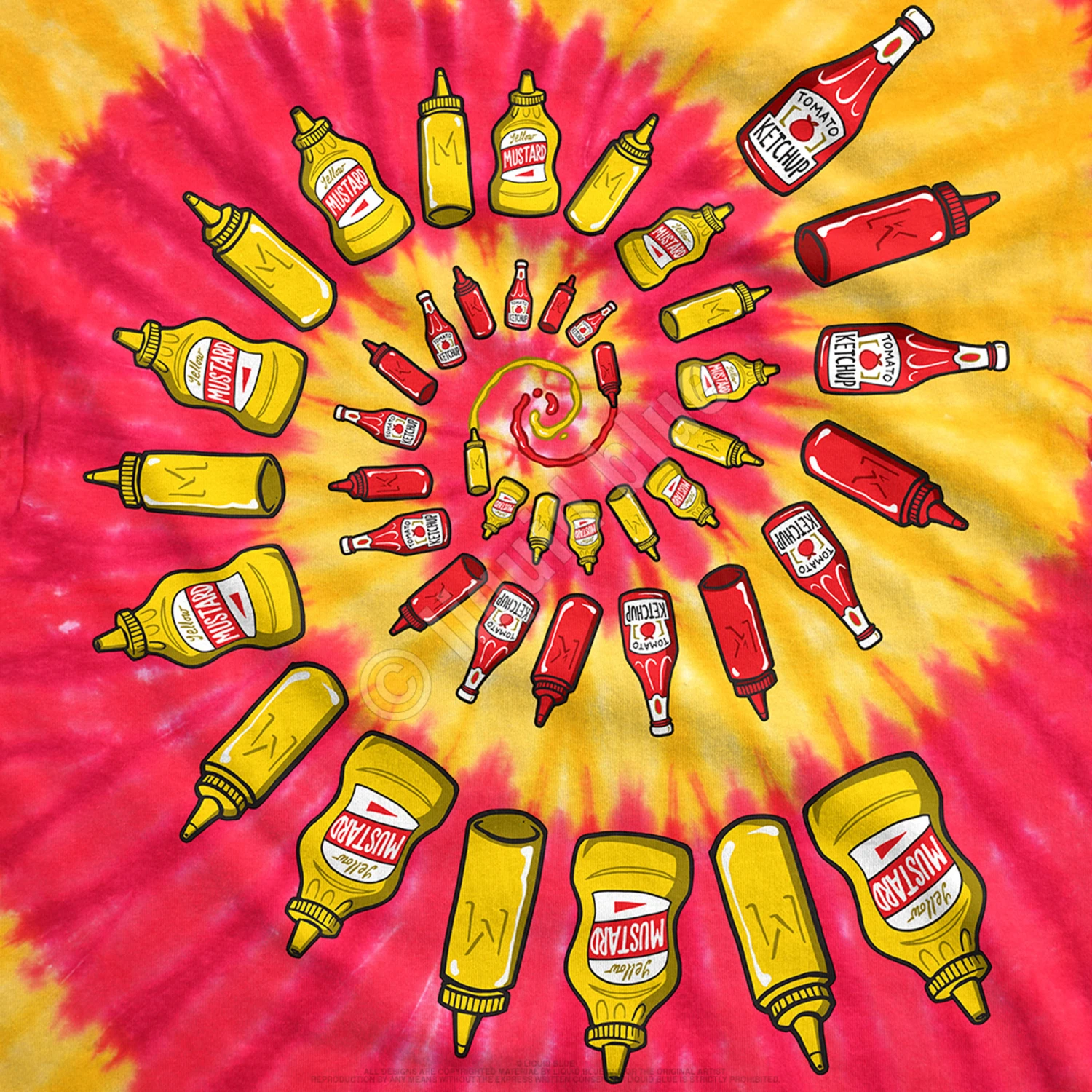 Mustard & Ketchup Spiral Tie-Dye T-Shirt 3 Mustard & Ketchup Spiral Tie-Dye T-Shirt - Image 3