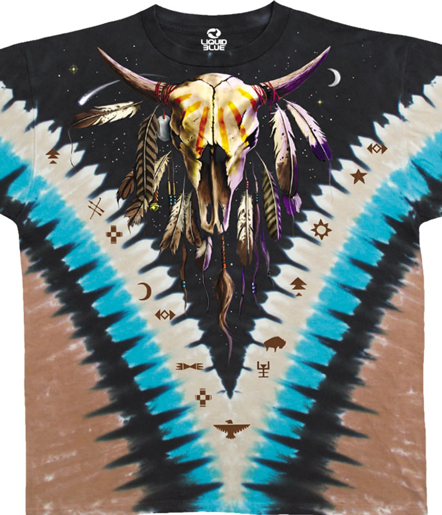 Bison Skull Tie-Dye T-Shirt 1 Bison Skull Tie-Dye T-Shirt