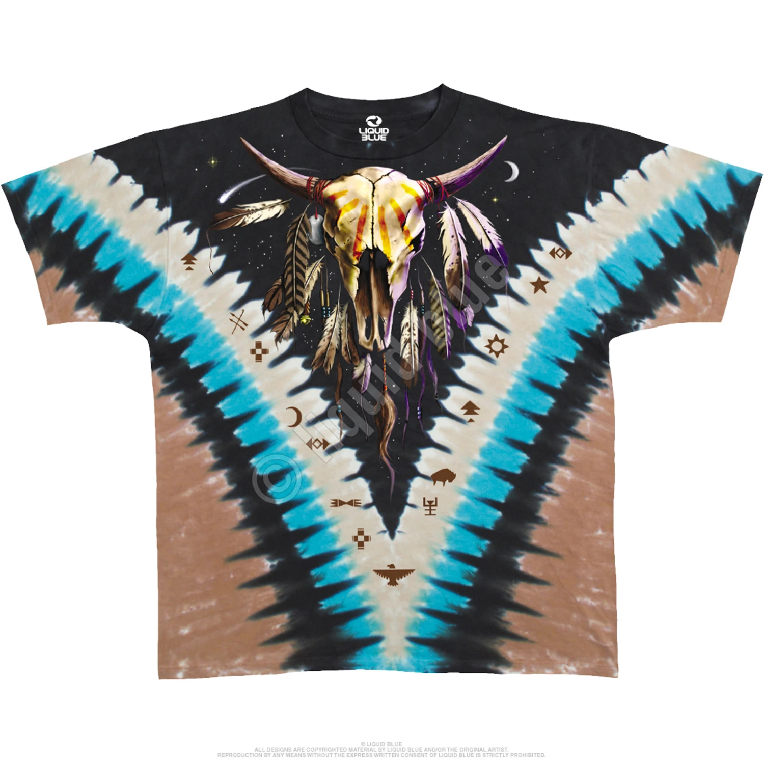Bison Skull Tie-Dye T-Shirt 2 Bison Skull Tie-Dye T-Shirt - Image 2