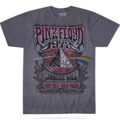 Pink Floyd Carnegie Hall Dark Heather Poly-Cotton T-Shirt -BOWIE Shop 11624f 39071.1488831292
