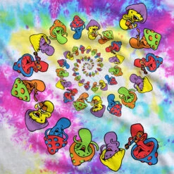 Spiral Shrooms Tie-Dye T-Shirt -BOWIE Shop 11702f artwork 68311.1477936246