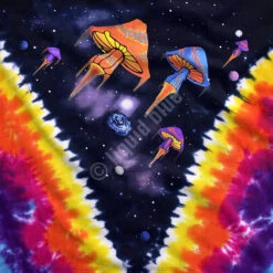 Space Shrooms Tie-Dye T-Shirt -BOWIE Shop 11774b artwork 49273.1646252434