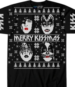 Merry KISSmas Black T-Shirt