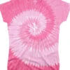 Pink Spiral Unprinted Juniors Long Length Tie-Dye T-Shirt