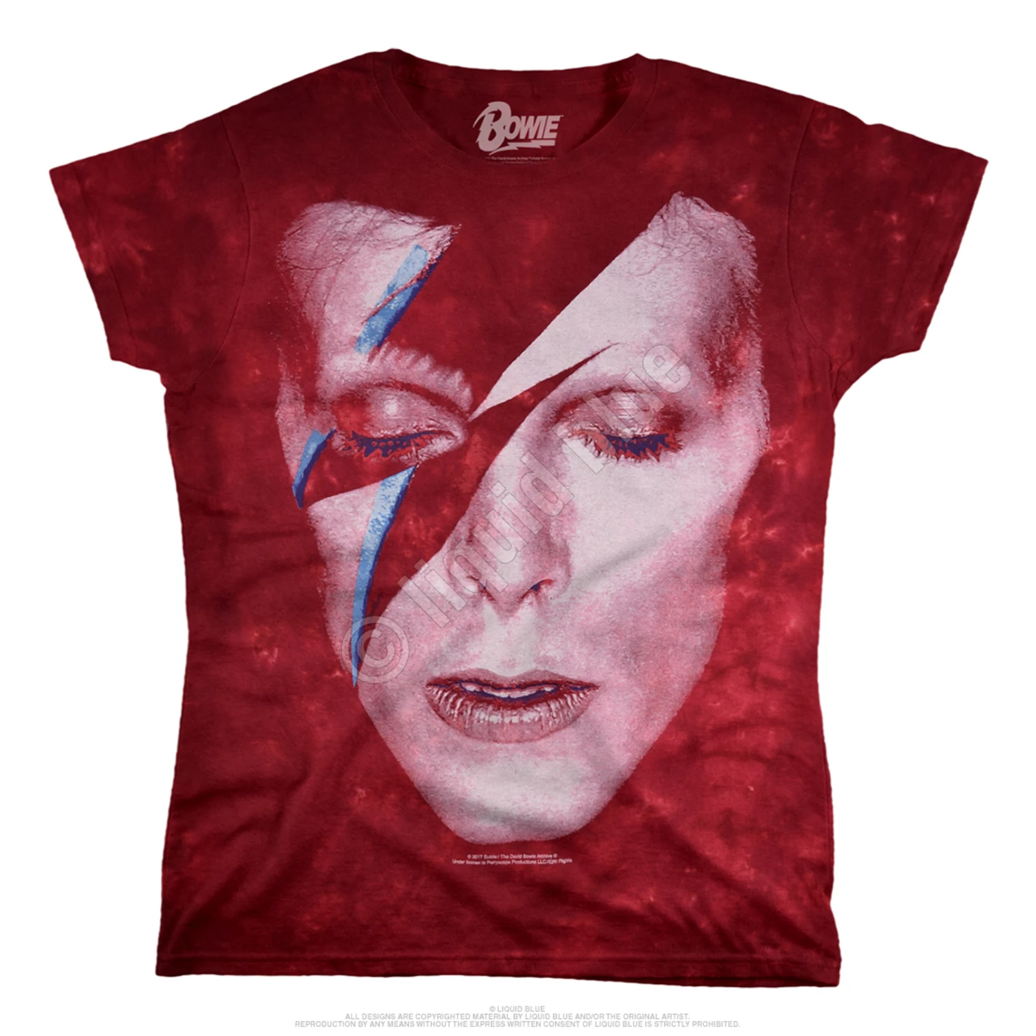 DAVID BOWIE Aladdin Sane Tie-Dye Womens Long Length T-Shirt 2 DAVID BOWIE Aladdin Sane Tie-Dye Womens Long Length T-Shirt - Image 2