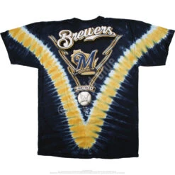 MLB Milwaukee Brewers V Tie-Dye T-Shirt -BOWIE Shop 19161b 96304.1389218383