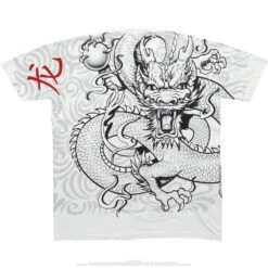 White Dragon White Athletic T-Shirt -BOWIE Shop 21703b 18023.1389218384