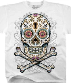 Floral Skull White T-Shirt