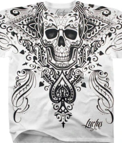 Spade Skull White Athletic T-Shirt
