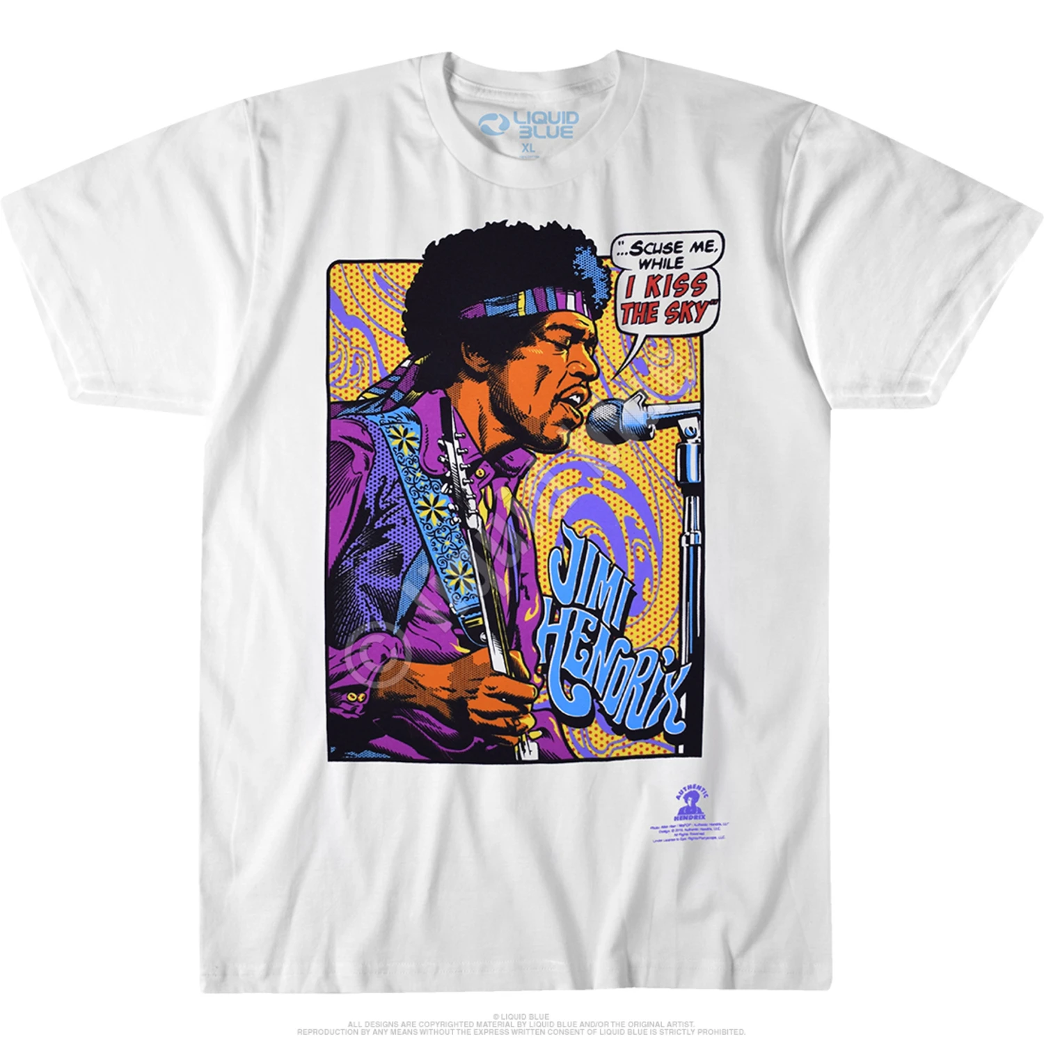 Hendrix Pop Art White T-Shirt 2 Hendrix Pop Art White T-Shirt - Image 2