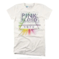 Pink Floyd Dark Side Mist White Juniors Long Length T-Shirt -BOWIE Shop 23807Jf 03841.1488401354