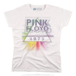 Pink Floyd Dark Side Mist White Womens Long Length T-Shirt -BOWIE Shop 23807Wf 02329.1488396757