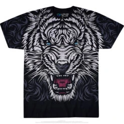 White Tiger Stare Black T-Shirt -BOWIE Shop 31123f 68957.1469637093