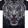 White Tiger Stare Black T-Shirt