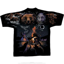 Indian Bear Black T-Shirt 5 Indian Bear Black T-Shirt -BOWIE Shop 31153b 30739.1389218385
