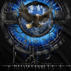 Tribal Eagle Black T-Shirt -BOWIE Shop 31193b artwork 04374.1655139622