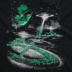 Alien Invasion Black T-Shirt -BOWIE Shop 31198f artwork 59971.1638396893