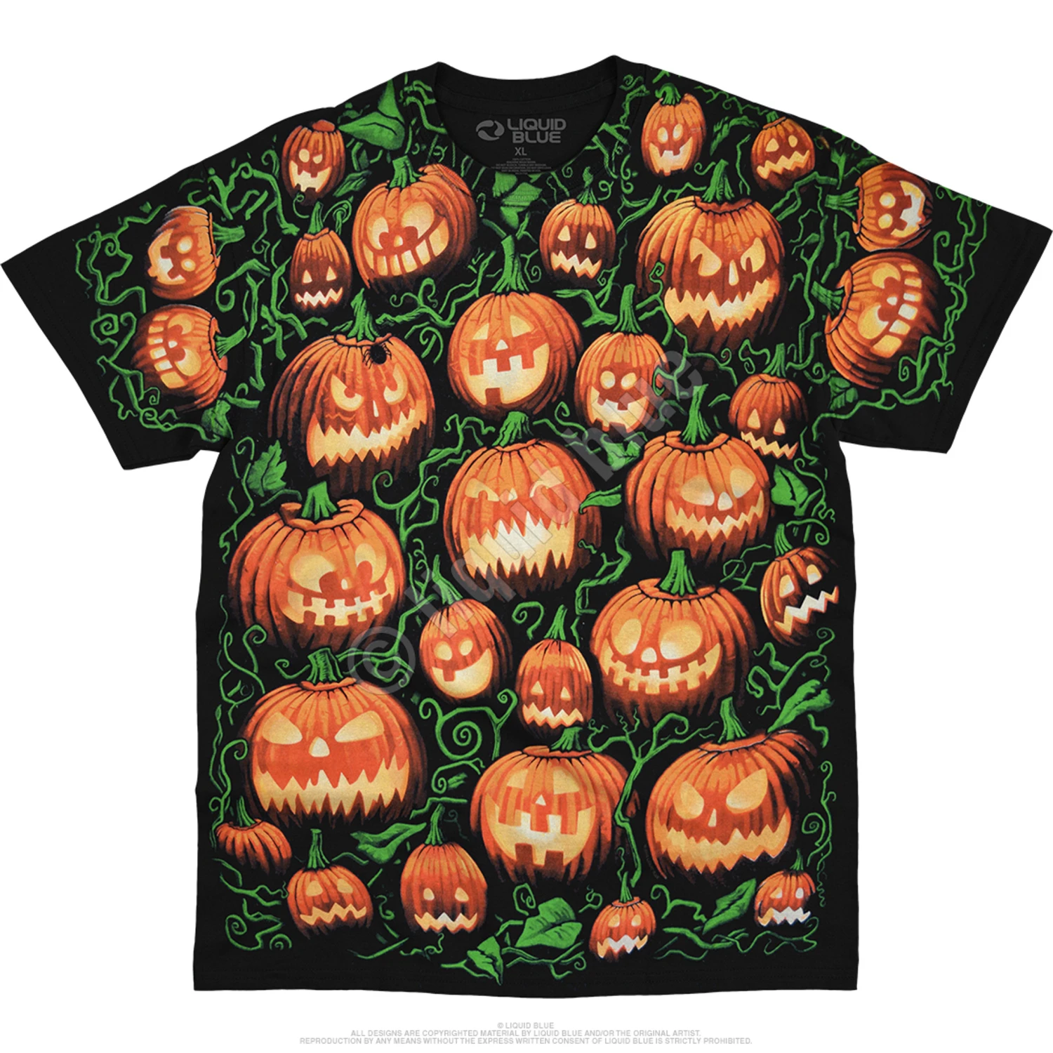 Pumpkin Pile Black T-Shirt 2 Pumpkin Pile Black T-Shirt - Image 2