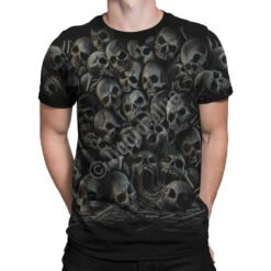 All Over Skulls Black T-Shirt -BOWIE Shop 31279f body 93722.1525885543