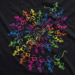 Spiral Skeletons Black T-Shirt -BOWIE Shop 31531f artwork 57592.1669345435