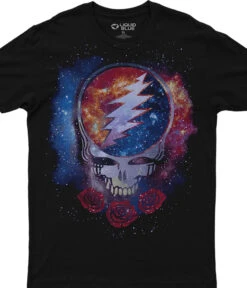 Cosmic Stealie Black Athletic T-Shirt