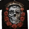Dia De Muertos Skull Black T-Shirt