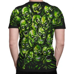 Skull Pile Green Black T-Shirt -BOWIE Shop 31733b body 30426.1636994830