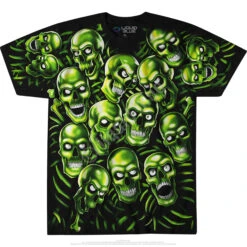 Skull Pile Green Black T-Shirt -BOWIE Shop 31733f 99225.1636994830