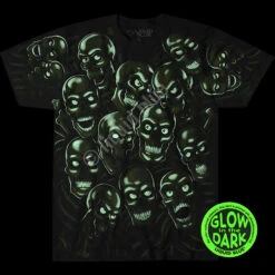 Skull Pile Green Black T-Shirt -BOWIE Shop 31733f glow 00325.1636994830