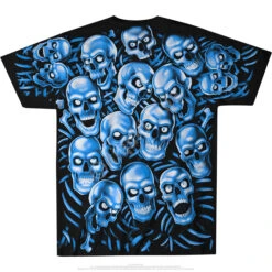 Skull Pile Blue Black T-Shirt -BOWIE Shop 31736b 04393.1636997164