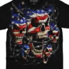 Patriotic Skulls Black T-Shirt