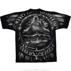 Wolf Dreamcatcher Black T-Shirt 5 Wolf Dreamcatcher Black T-Shirt -BOWIE Shop 31743b 58153.1389218388