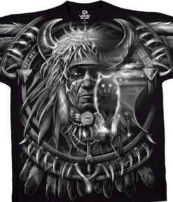 Wolf Dreamcatcher Black T-Shirt