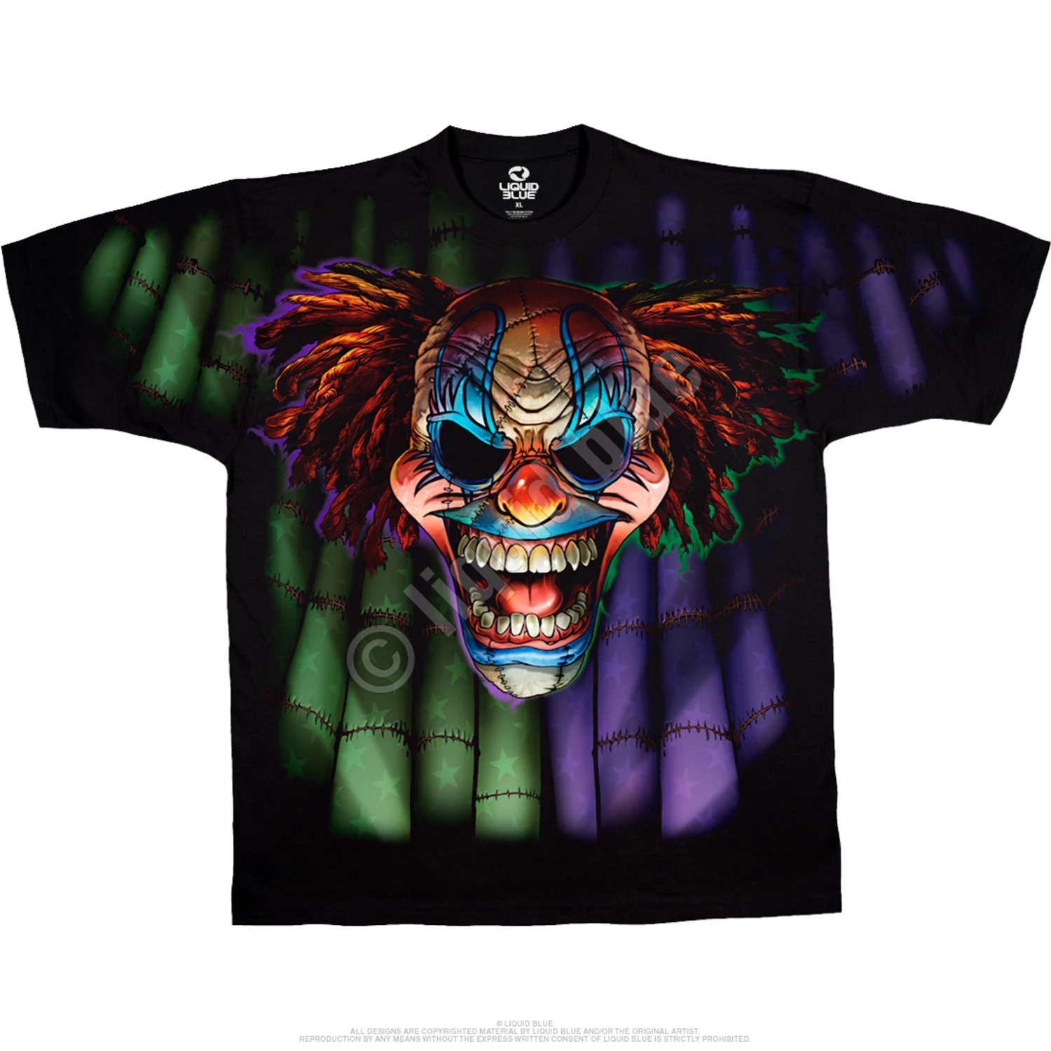 Evil Clown Black T-Shirt 2 Evil Clown Black T-Shirt - Image 2
