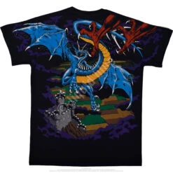 Dueling Dragons Black T-Shirt -BOWIE Shop 31777b 87112.1639429362